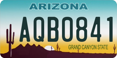 AZ license plate AQB0841