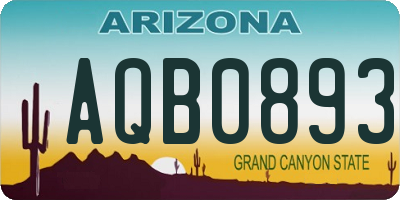 AZ license plate AQB0893