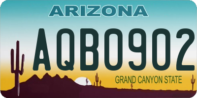 AZ license plate AQB0902