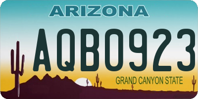 AZ license plate AQB0923