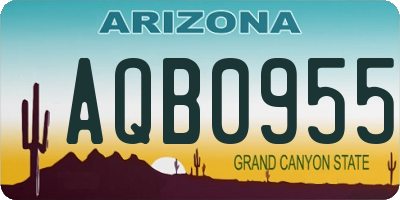 AZ license plate AQB0955