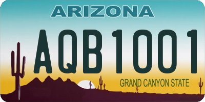 AZ license plate AQB1001