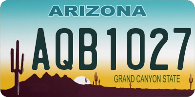AZ license plate AQB1027