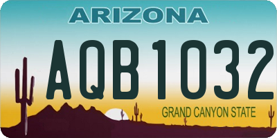 AZ license plate AQB1032