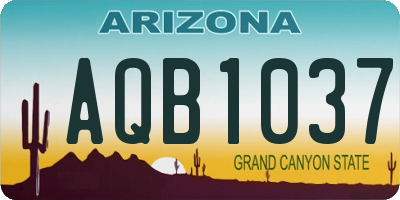 AZ license plate AQB1037