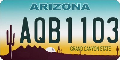 AZ license plate AQB1103