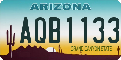 AZ license plate AQB1133