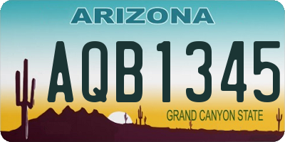 AZ license plate AQB1345