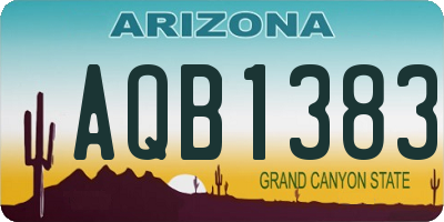 AZ license plate AQB1383