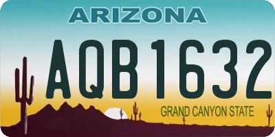 AZ license plate AQB1632