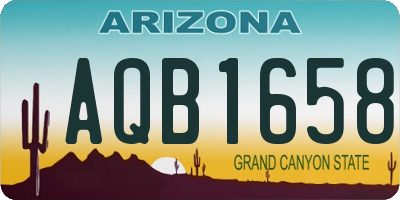 AZ license plate AQB1658