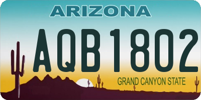 AZ license plate AQB1802