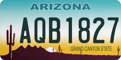 AZ license plate AQB1827