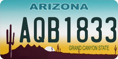 AZ license plate AQB1833
