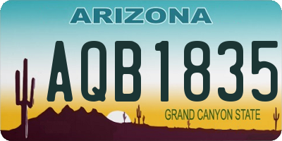 AZ license plate AQB1835