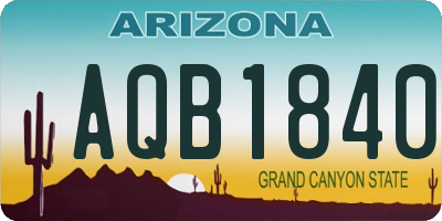 AZ license plate AQB1840