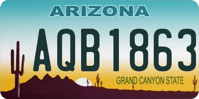 AZ license plate AQB1863