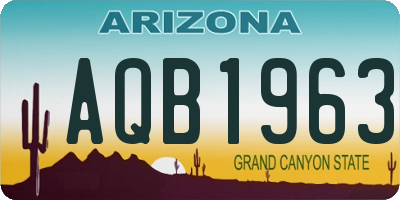 AZ license plate AQB1963