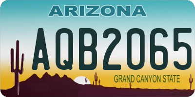 AZ license plate AQB2065