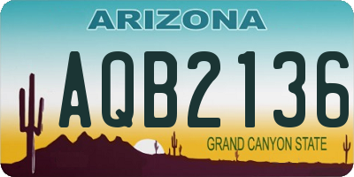 AZ license plate AQB2136