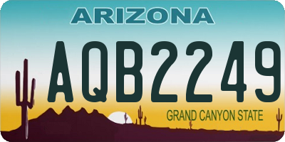 AZ license plate AQB2249