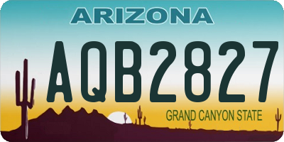 AZ license plate AQB2827