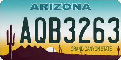AZ license plate AQB3263