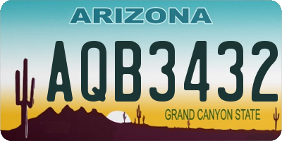 AZ license plate AQB3432