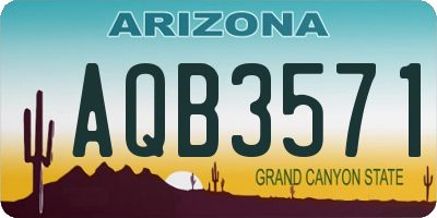 AZ license plate AQB3571