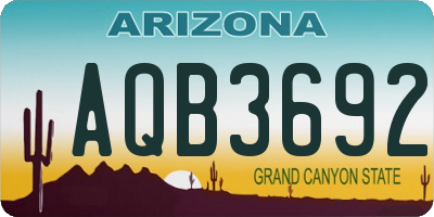 AZ license plate AQB3692