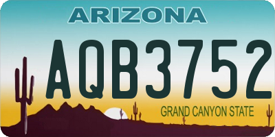 AZ license plate AQB3752