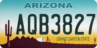 AZ license plate AQB3827