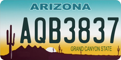 AZ license plate AQB3837