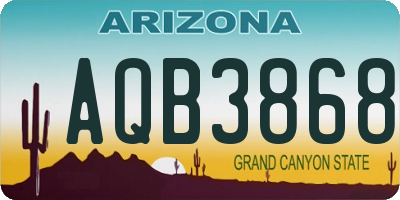 AZ license plate AQB3868