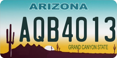 AZ license plate AQB4013