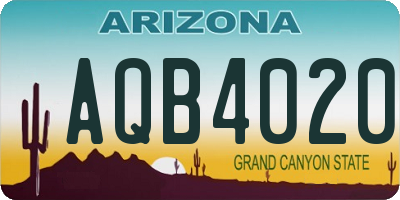 AZ license plate AQB4020