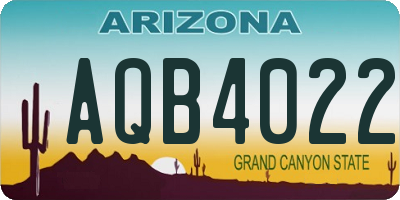 AZ license plate AQB4022