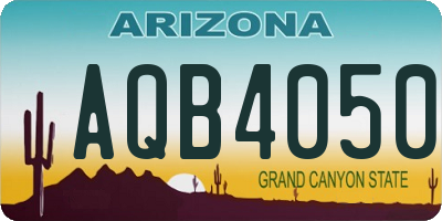AZ license plate AQB4050