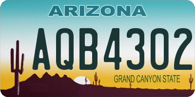 AZ license plate AQB4302