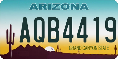 AZ license plate AQB4419