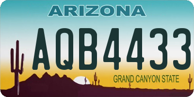 AZ license plate AQB4433