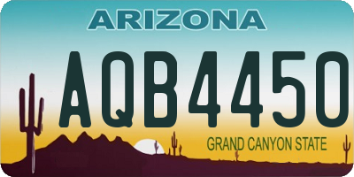AZ license plate AQB4450