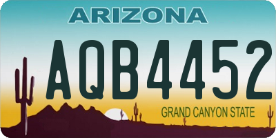 AZ license plate AQB4452