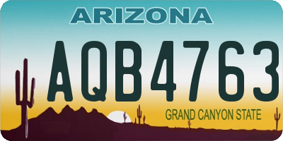 AZ license plate AQB4763