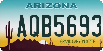 AZ license plate AQB5693
