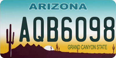AZ license plate AQB6098