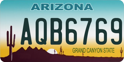 AZ license plate AQB6769