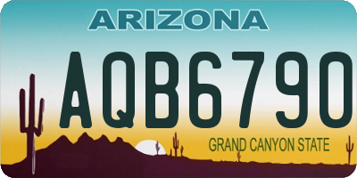 AZ license plate AQB6790