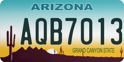 AZ license plate AQB7013