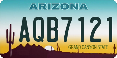AZ license plate AQB7121